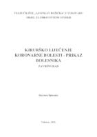 KIRURŠKO LIJEČENJE KORONARNE BOLESTI-PRIKAZ BOLESNIKA