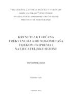 KRVNI TLAK I SRČANA FREKVENCIJA KOD NOGOMETAŠA TIJEKOM PRIPREMA I NATJECATELJSKE SEZONE