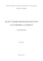 KLJUČNI KRITERIJ PRI KUPOVINI AUTOMOBILA I ODJEĆE