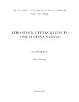 ZERO STOCK U FUNKCIJI JUST IN TIME SUSTAVA NABAVE