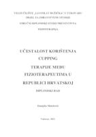 UČESTALOST KORIŠTENJA CUPPING TERAPIJE MEĐU FIZIOTERAPEUTIMA U REPUBLICI HRVATSKOJ