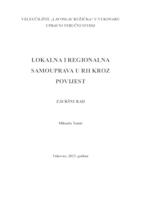 LOKALNA I REGIONALNA SAMOUPRAVA U RH KROZ POVIJEST