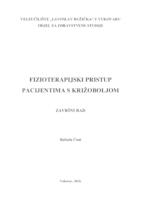 FIZIOTERAPIJSKI PRISTUP PACIJENTIMA S KRIŽOBOLJOM