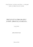 PREVENTIVNI PROGRAMI U SVRHU ZDRAVOG STARENJA