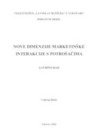 NOVE DIMENZIJE MARKETINŠKE INTERAKCIJE S POTROŠAČIMA