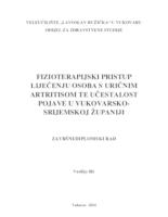 FIZIOTERAPIJSKI PRISTUP LIJEČENJU OSOBA S URIČNIM ARTRITISOM TE UČESTALOST POJAVE U VUKOVARSKO- SRIJEMSKOJ ŽUPANIJI