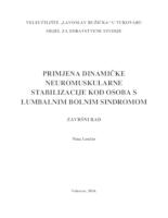 PRIMJENA DINAMIČKE NEUROMUSKULARNE STABILIZACIJE KOD OSOBA S LUMBALNIM BOLNIM SINDROMOM