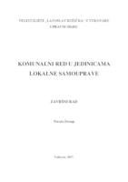 KOMUNALNI RED U JEDINICAMA LOKALNE SAMOUPRAVE