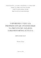 USPOREDBA UTJECAJA PROPRIOCEPCIJE I PLIOMETRIJE NA PREVENCIJU OZLJEDA LOKOMOTORNOG SUSTAVA