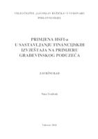 PRIMJENA HSFI-A U SASTAVLJANJU FINANCIJSKIH IZVJEŠTAJA NA PRIMJERU GRAĐEVINSKOG PODUZEĆA