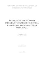 SUVREMENE MOGUĆNOSTI PRIMJENE FIZIKALNIH ČIMBENIKA U LIJEČENJU REUMATOLOŠKIH OBOLJENJA