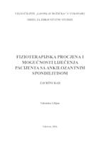 FIZIOTERAPIJSKA PROCJENA I MOGUĆNOSTI LIJEČENJA PACIJENTA SA ANKILOZANTNIM SPONDILITISOM