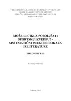 MOŽE LI CIKLA POBOLJŠATI SPORTSKU IZVEDBU? - SISTEMATIČNI PREGLED DOKAZA IZ LITERATURE