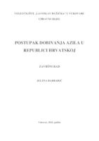 POSTUPAK DOBIVANJA AZILA U REPUBLICI HRVATSKOJ