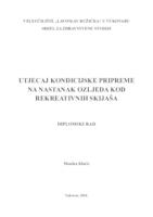 UTJECAJ KONDICIJSKE PRIPREME NA NASTANAK OZLJEDA KOD REKREATIVNIH SKIJAŠA