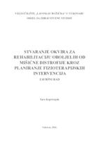 STVARANJE OKVIRA ZA REHABILITACIJU OBOLJELIH OD MIŠIĆNE DISTROFIJE KROZ PLANIRANJE FIZIOTERAPIJSKIH INTERVENCIJA