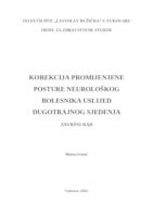 KOREKCIJA PROMIJENJENE POSTURE NEUROLOŠKOG BOLESNIKA USLIJED DUGOTRAJNOG SJEDENJA