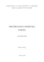 TRENIRANOST I SPORTSKA FORMA