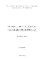 REHABILITACIJA NAJČEŠĆIH OZLJEDA KOD RUKOMETAŠA