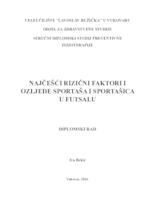 NAJČEŠĆI RIZIČNI FAKTORI I OZLJEDE SPORTAŠA I SPORTAŠICA U FUTSALU