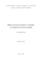 PREVENCIJA PADOVA OSOBA STARIJE ŽIVOTNE DOBI