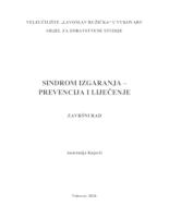 SINDROM IZGARANJA - PREVENCIJA I LIJEČENJE