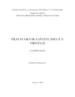 PRAVNI OKVIR ZAŠTITE DJECE U OBITELJI