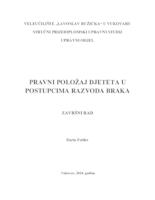 PRAVNI POLOŽAJ DJETETA U POSTUPCIMA RAZVODA BRAKA