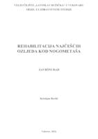 REHABILITACIJA NAJČEŠĆIH OZLJEDA  KOD NOGOMETAŠA