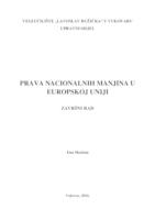 PRAVA NACIONALNIH MANJINA U EUROPSKOJ UNIJI