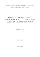 ULOGA FIZIOTERAPEUTA U POBOLJŠANJU KVALITETE ŽIVOTA DJECE SA SINDROMOM DOWN