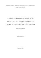 UTJECAJ KONTINENTALNOG TURIZMA NA GOSPODARSTVO OSJEČKO - BARANJSKE ŽUPANIJE