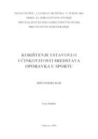 KORIŠTENJE I STAVOVI O UČINKOVITOSTI SREDSTAVA OPORAVKA U SPORTU