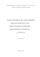 POZICIONIRANJE I TRANSFERI PACIJENATA SA OŠTEĆENJEM GORNJEG MOTORNOG NEURONA
