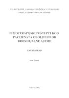 FIZIOTERAPIJSKI POSTUPCI KOD PACIJENATA OBOLJELIH OD BRONHIJALNE ASTME