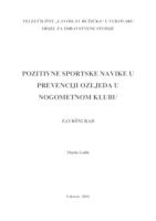 POZITIVNE SPORTSKE NAVIKE U PREVENCIJI OZLJEDA U NOGOMETNOM KLUBU