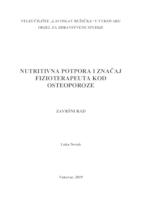 NUTRITIVNA POTPORA I ZNAČAJ FIZIOTERAPEUTA KOD OSTEOPOROZE