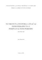 NUTRITIVNA POTPORA I ZNAČAJ FIZIOTERAPEUTA U PERINATALNOM PERIODU