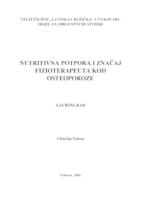 NUTRITIVNA POTPORA I ZNAČAJ FIZIOTERAPEUTA KOD OSTEOPOROZE