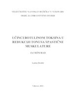 prikaz prve stranice dokumenta UČINCI BOTULINUM TOKSINA U REDUKCIJI TONUSA SPASTIČNE MUSKULATURE