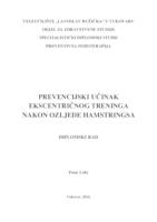 prikaz prve stranice dokumenta PREVENCIJSKI UČINAK EKSCENTRIČNOG TRENINGA NAKON OZLJEDE HAMSTRINGSA