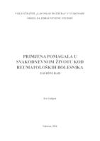 prikaz prve stranice dokumenta PRIMJENA POMAGALA U SVAKODNEVNOM ŽIVOTU KOD REUMATOLOŠKIH BOLESNIKA