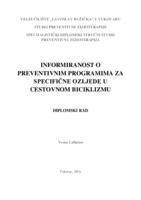 prikaz prve stranice dokumenta INFORMIRANOST O PREVENTIVNIM PROGRAMIMA ZA SPECIFIČNE OZLJEDE U CESTOVNOM BICIKLIZMU