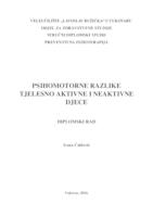 prikaz prve stranice dokumenta PSIHOMOTORNE RAZLIKE TJELESNO AKTIVNE I NEAKTIVNE DJECE