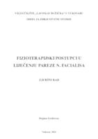 prikaz prve stranice dokumenta FIZIOTERAPIJSKI POSTUPCI U LIJEČENJU PAREZE N.FACIALISA