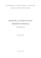 prikaz prve stranice dokumenta KLINIČKA UČINKOVITOST PRIMJENE ORTOZA