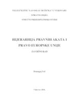 prikaz prve stranice dokumenta HIJERARHIJA PRAVNIH AKATA I PRAVO EUROPSKE UNIJE