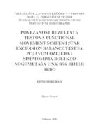 prikaz prve stranice dokumenta POVEZANOST REZULTATA TESTOVA FUNCTIONAL MOVEMENT SCREEN I STAR EXCURSION BALANCE TEST SA  POJAVOM OZLJEDA I SIMPTOMIMA BOLI KOD NOGOMETAŠA U NK BSK BIJELO BRDO