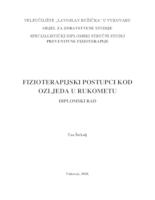 prikaz prve stranice dokumenta FIZIOTERAPIJSKI POSTUPCI KOD OZLJEDA U RUKOMETU