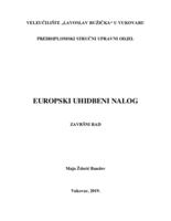prikaz prve stranice dokumenta EUROPSKI UHIDBENI NALOG